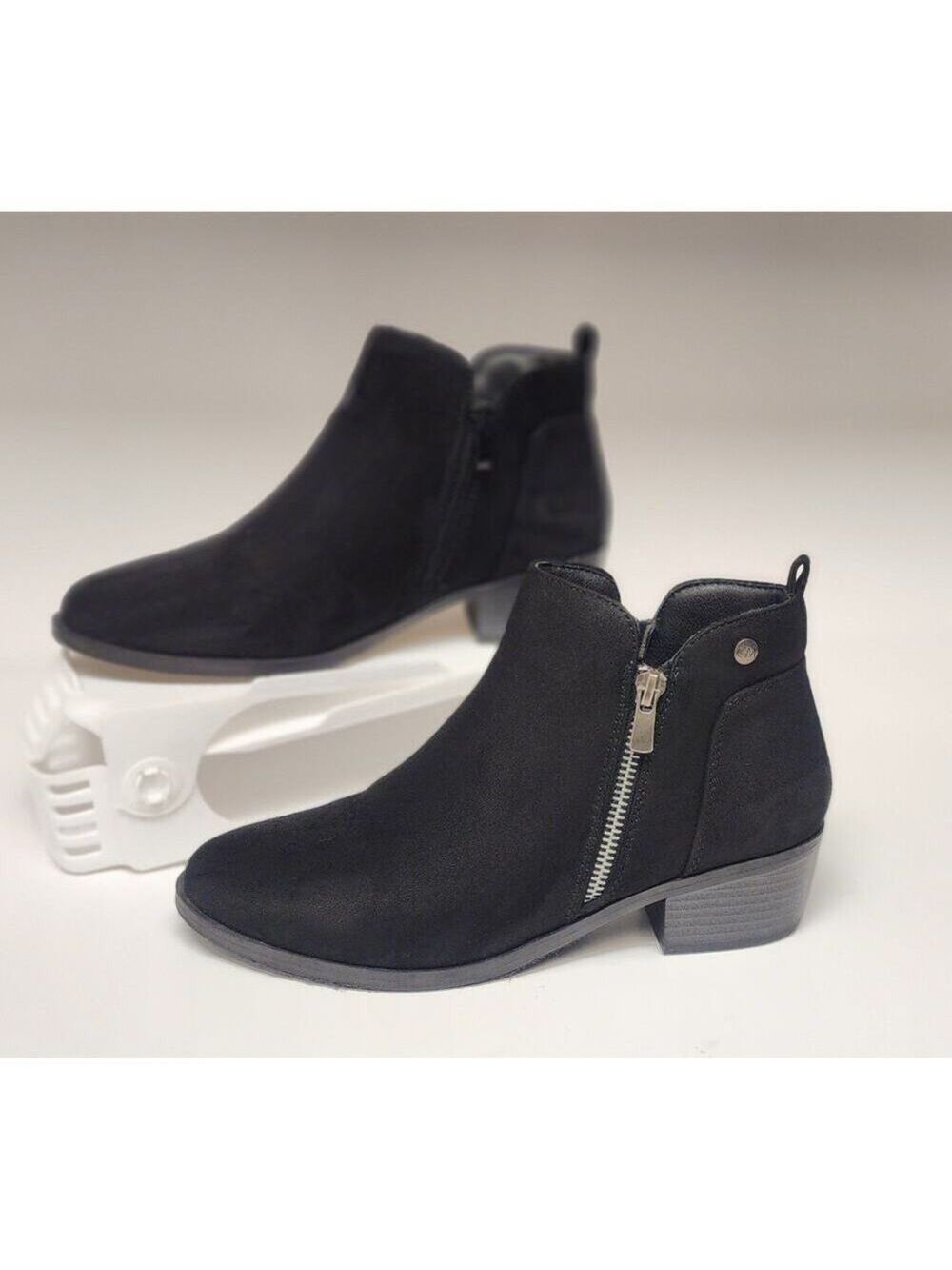 CM Women's Faux Suede Ankle Boots Black Size US 8M